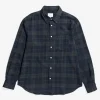 Norse Projects SHIRTING^Algot Relaxed Wool Check Shirt Dark Navy