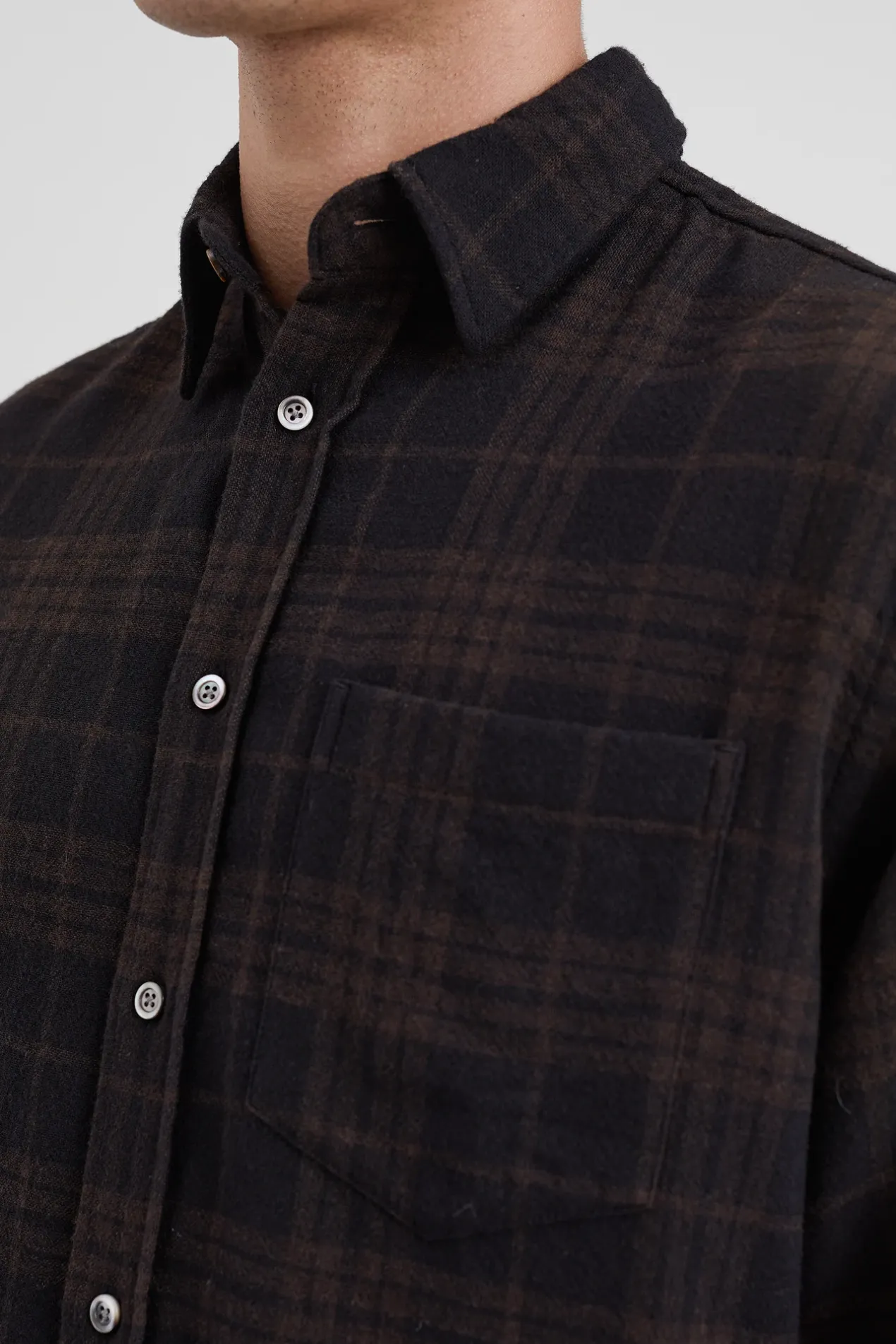 algot_relaxed_wool_check_shirt_4-1.webp Norse Projects SHIRTING^Algot Relaxed Wool Check Shirt Espresso