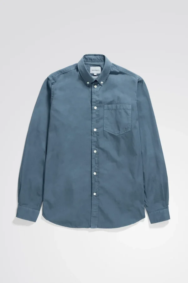 Norse Projects SHIRTING^Anton Light Twill Shirt Steel Blue