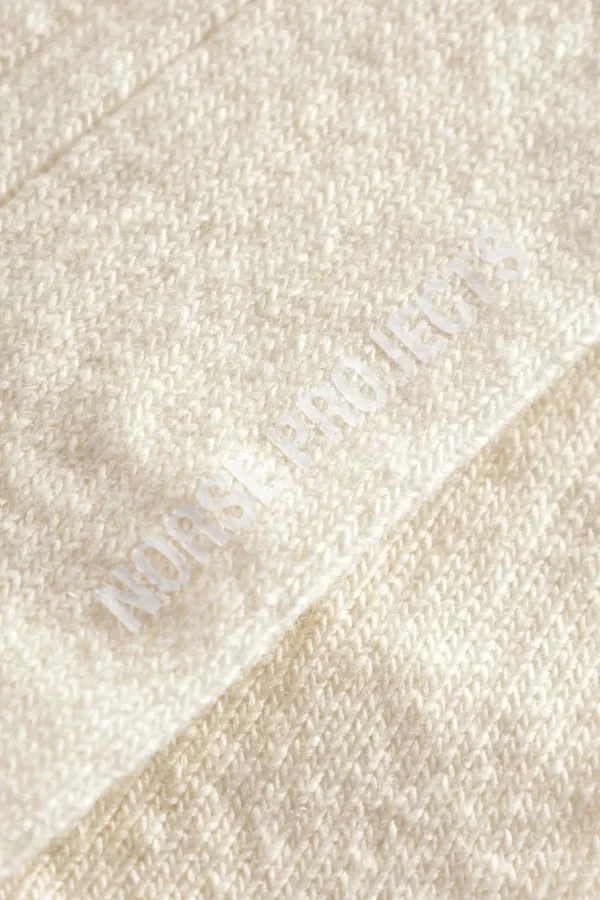 Norse Projects ACCESSORIES^Bjarki Cashmere Wool Blend Rib Sock Ecru