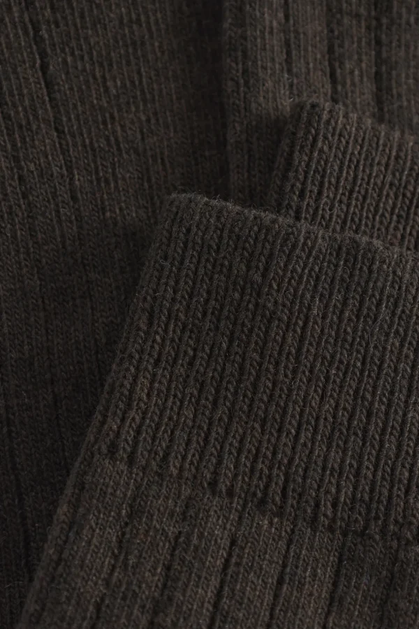 Norse Projects ACCESSORIES^Bjarki Cashmere Wool Blend Rib Sock Espresso