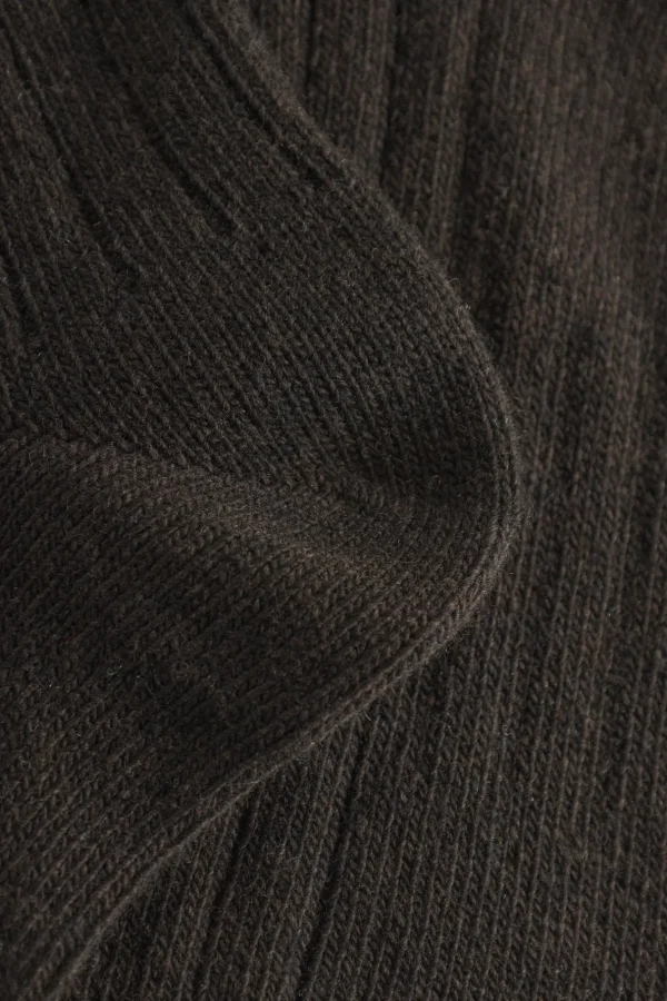 Norse Projects ACCESSORIES^Bjarki Cashmere Wool Blend Rib Sock Espresso