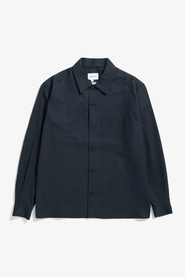 Norse Projects SHIRTING^Carsten Cotton Wool LS Shirt Dark Navy