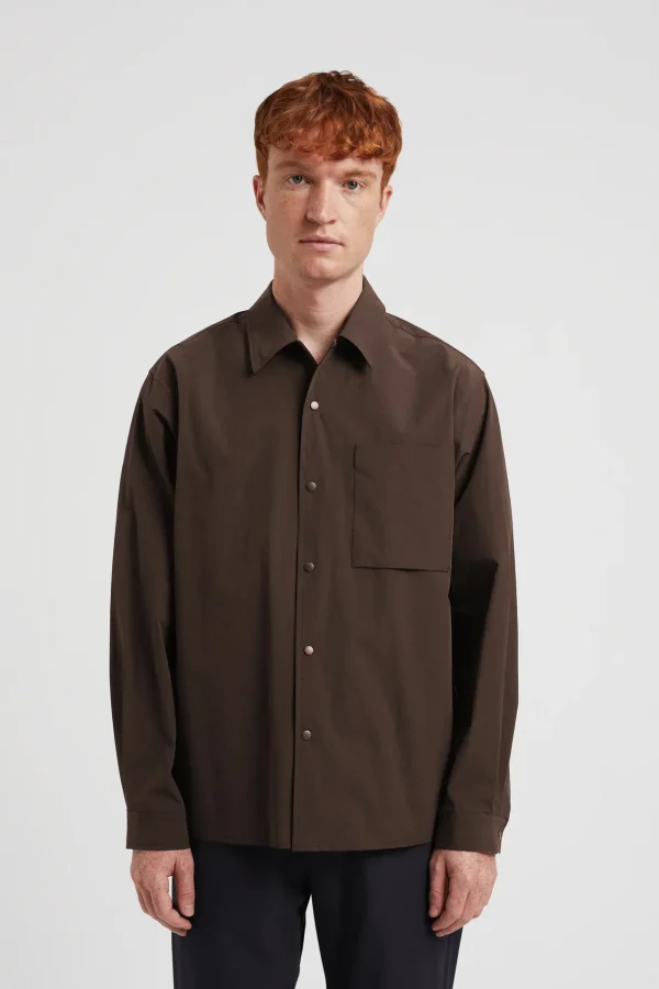 Norse Projects SHIRTING^Carsten Travel Light Shirt LS Espresso