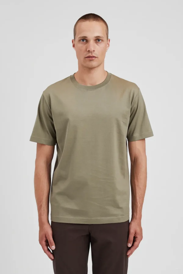 Norse Projects T-SHIRTS^Cotton Crêpe T-shirt Sediment Green