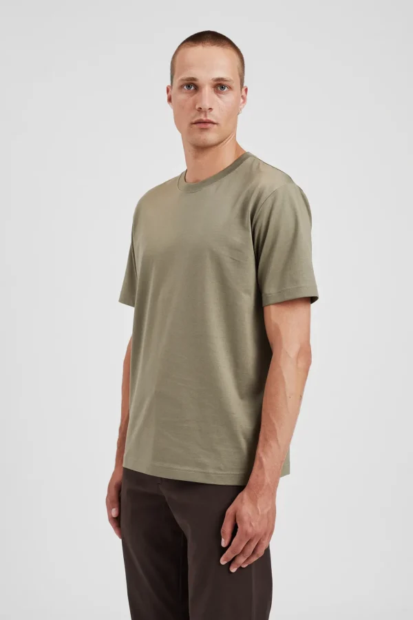 Norse Projects T-SHIRTS^Cotton Crêpe T-shirt Sediment Green