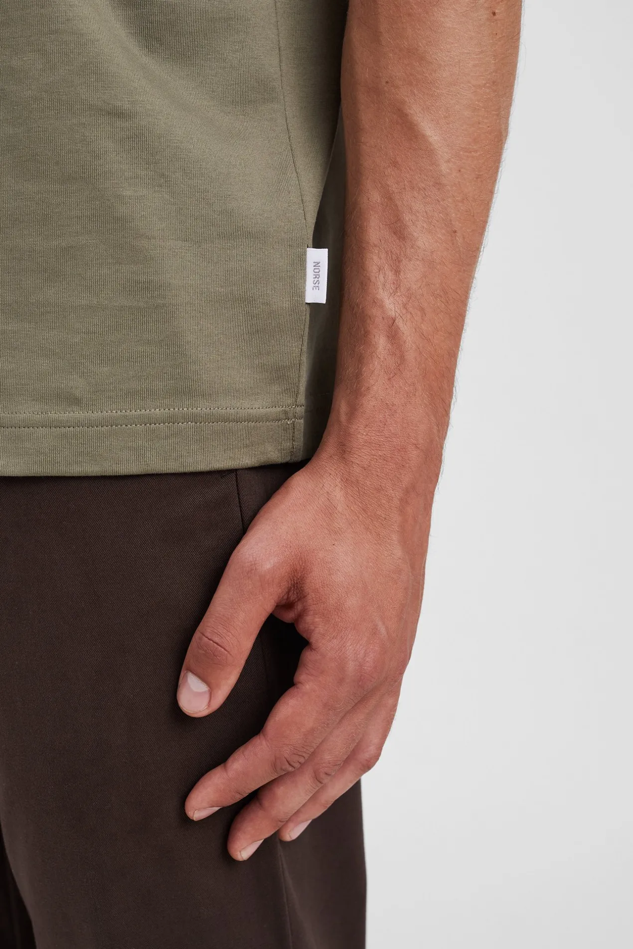 cotton_crpe_tshirt_5.webp Norse Projects T-SHIRTS^Cotton Crêpe T-shirt Sediment Green