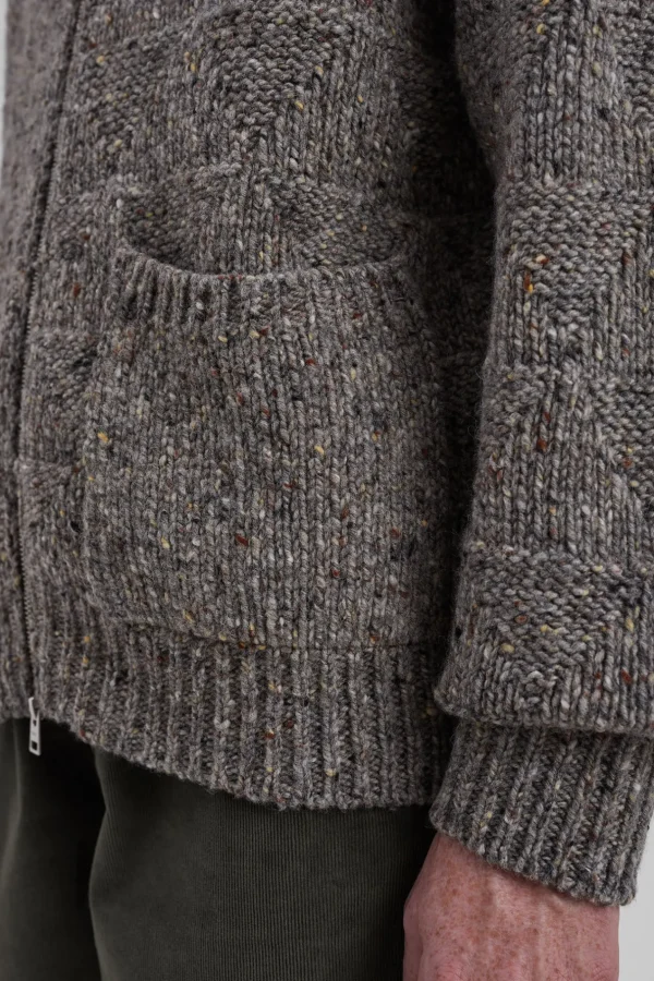 Norse Projects KNITWEAR^Erik Donegal Diamond Jacket Grey Melange