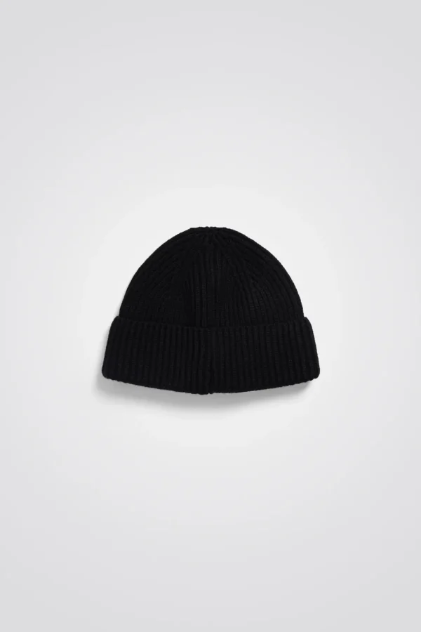 Norse Projects BEANIES^Fine Merino Rib Beanie Black