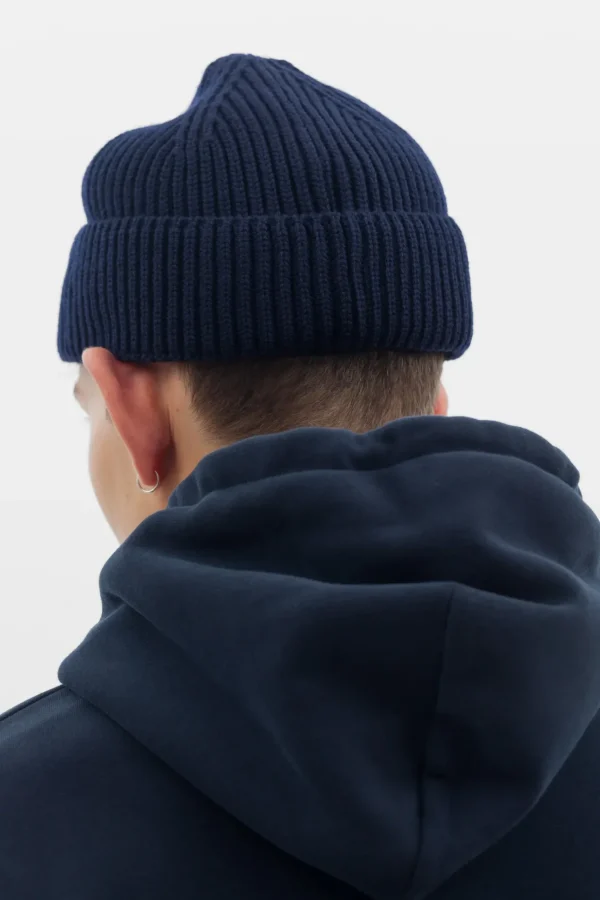 Norse Projects BEANIES^Fine Merino Rib Beanie Dark Navy