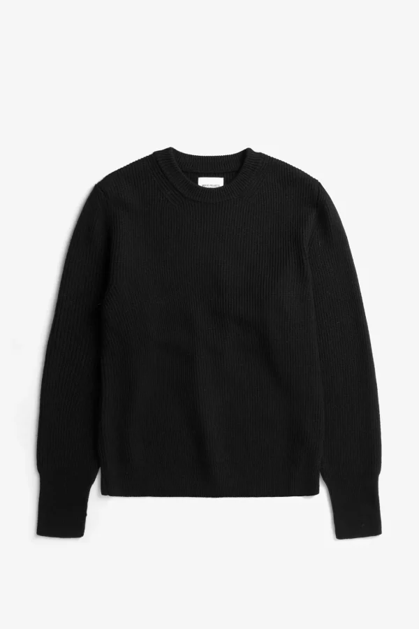 Norse Projects KNITWEAR^Fine Merino Rib Crewneck Black