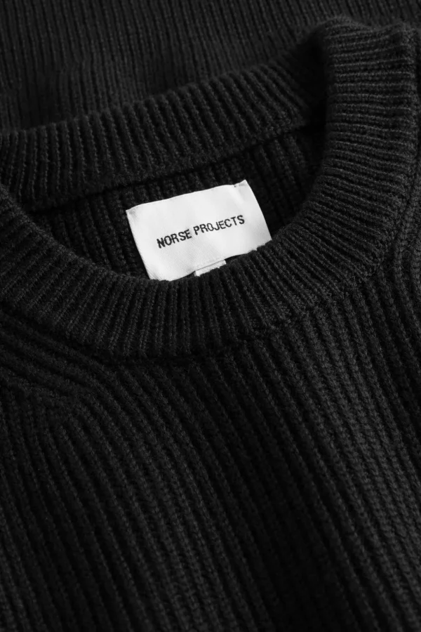 Norse Projects KNITWEAR^Fine Merino Rib Crewneck Black