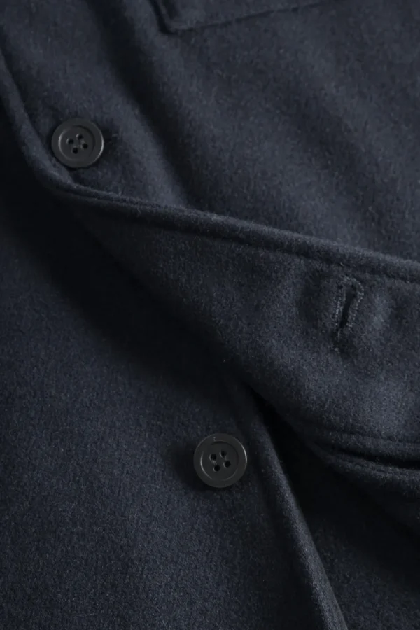 Norse Projects OVERSHIRTS^Folke Wool Overshirt Dark Navy
