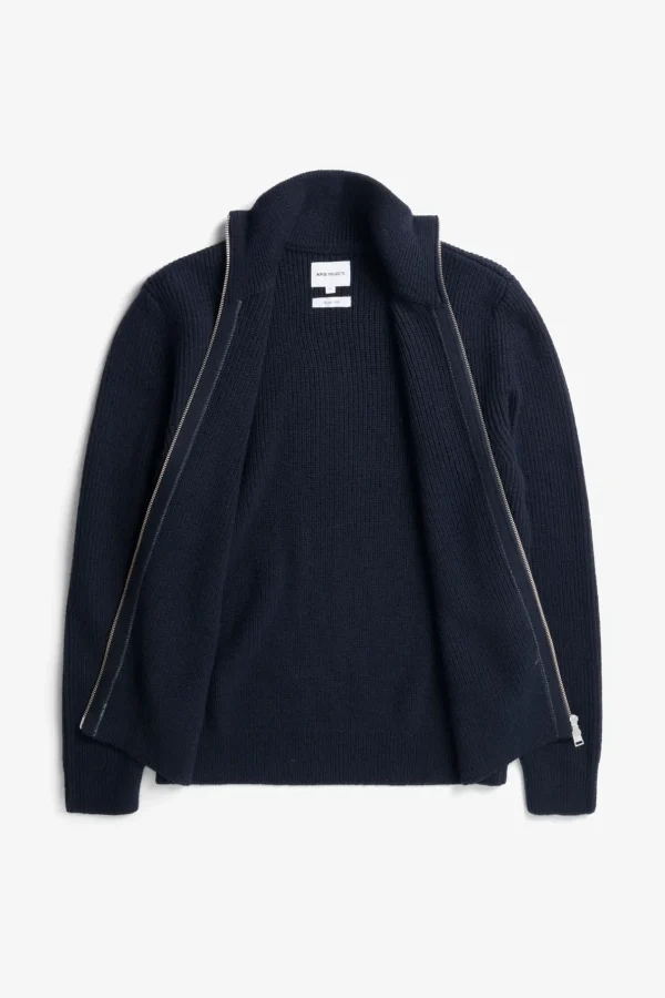 Norse Projects KNITWEAR^Hagen Cotton Wool Jacket Dark Navy