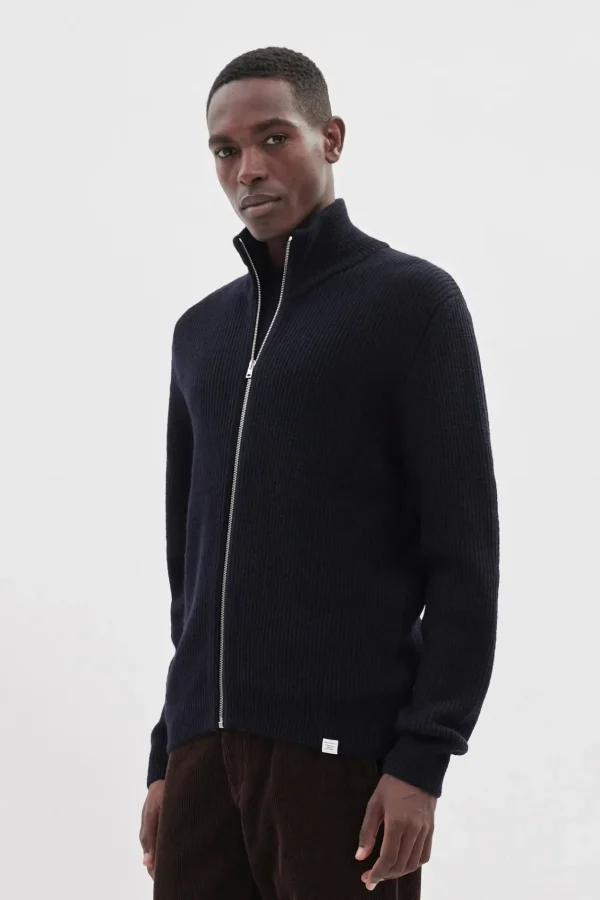 Norse Projects KNITWEAR^Hagen Cotton Wool Jacket Dark Navy