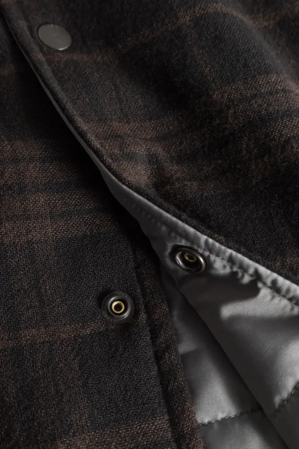 Norse Projects OVERSHIRTS^Hjalmer Insulated Wool Check Overshirt Espresso