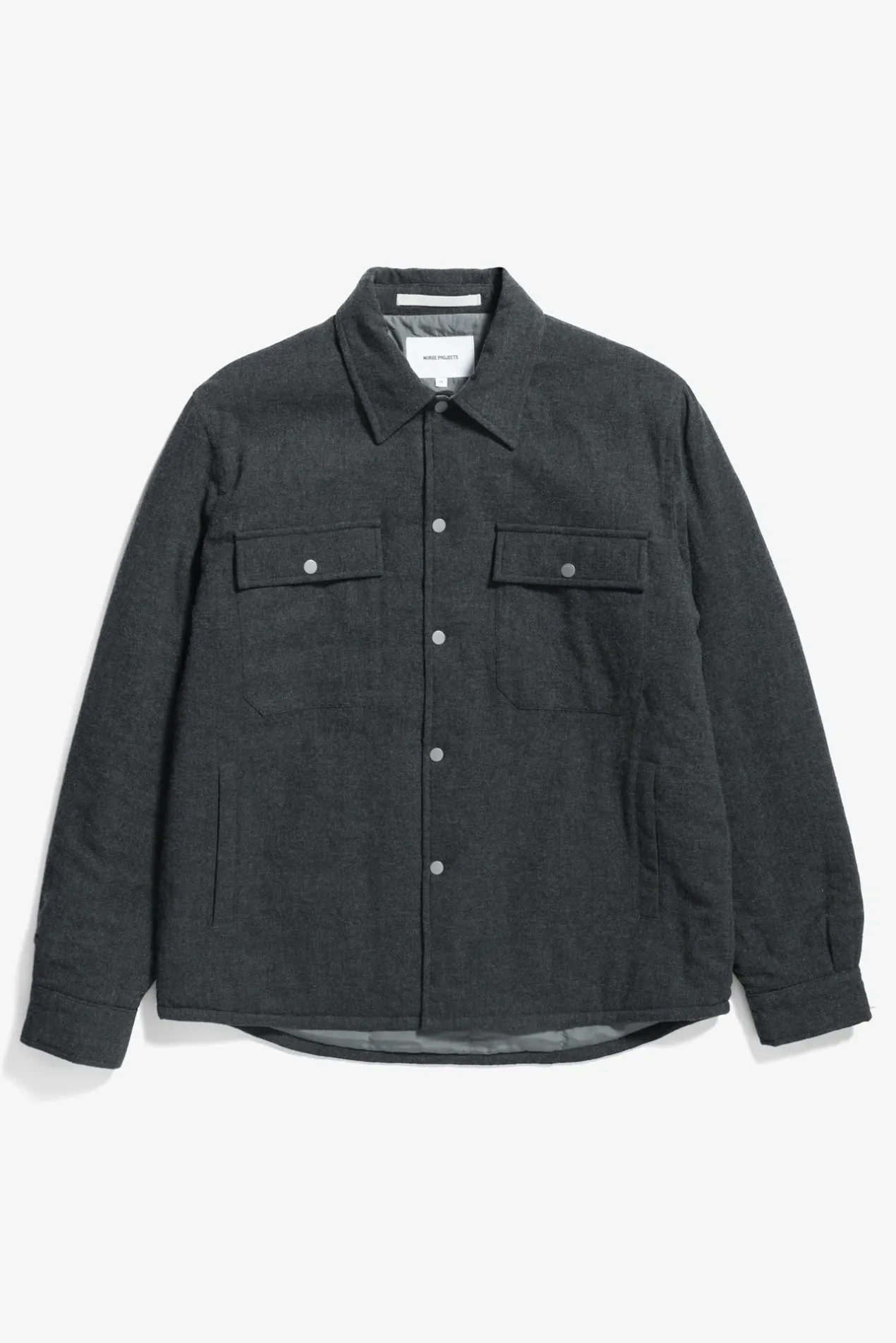 hjalmer_insulated_wool_overshirt_0.webp Norse Projects OVERSHIRTS^Hjalmer Insulated Wool Overshirt Charcoal Melange