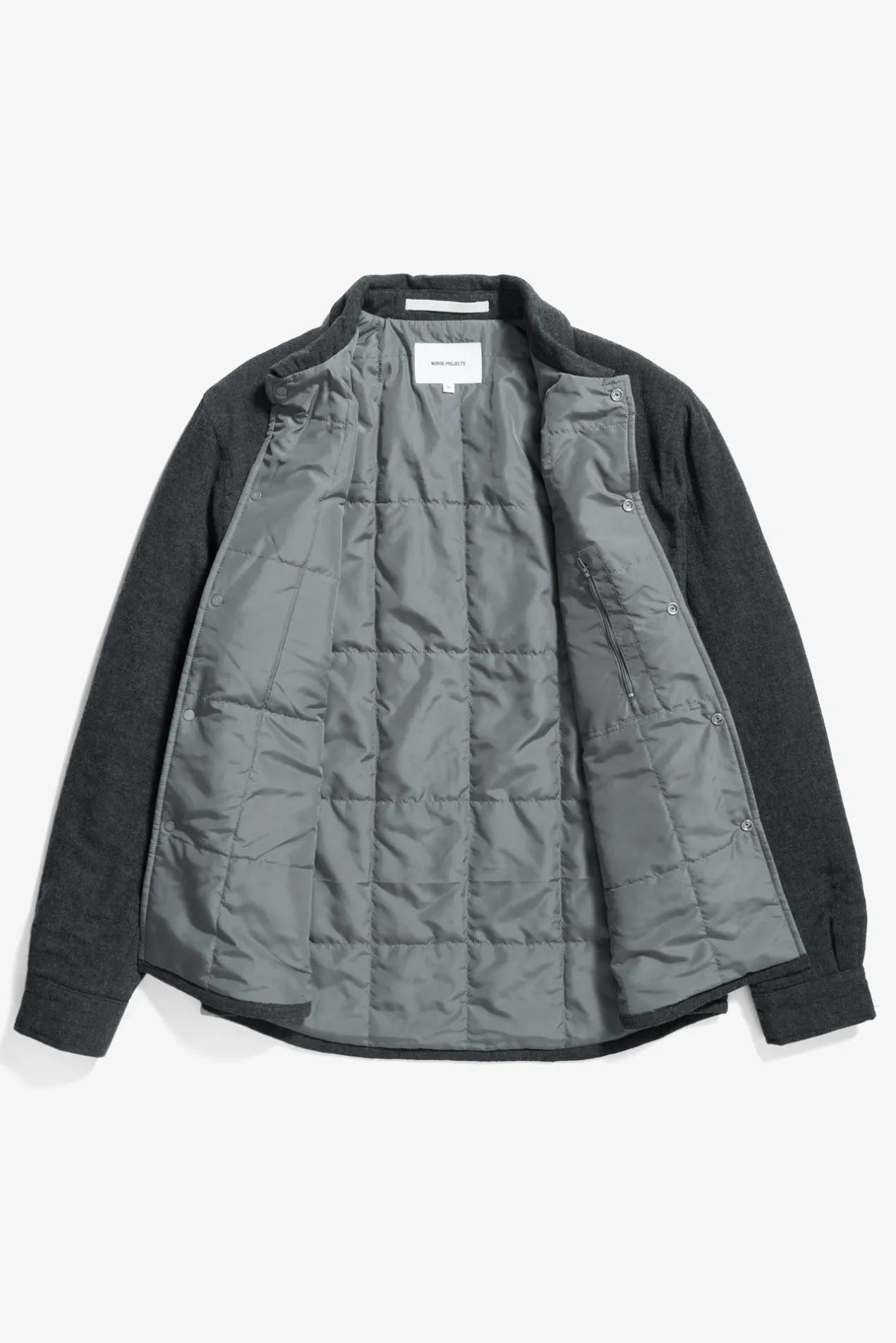 hjalmer_insulated_wool_overshirt_1.webp Norse Projects OVERSHIRTS^Hjalmer Insulated Wool Overshirt Charcoal Melange