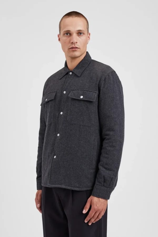 Norse Projects OVERSHIRTS^Hjalmer Insulated Wool Overshirt Charcoal Melange