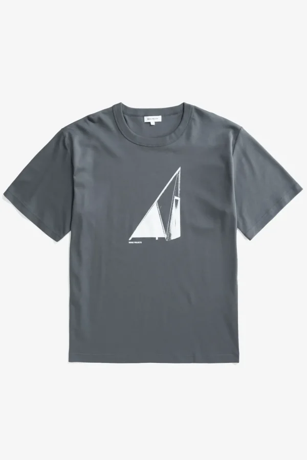 Norse Projects T-SHIRTS^Holger Organic Interlock Hide Print T-Shirt Battleship Grey