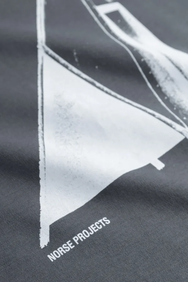 Norse Projects T-SHIRTS^Holger Organic Interlock Hide Print T-Shirt Battleship Grey