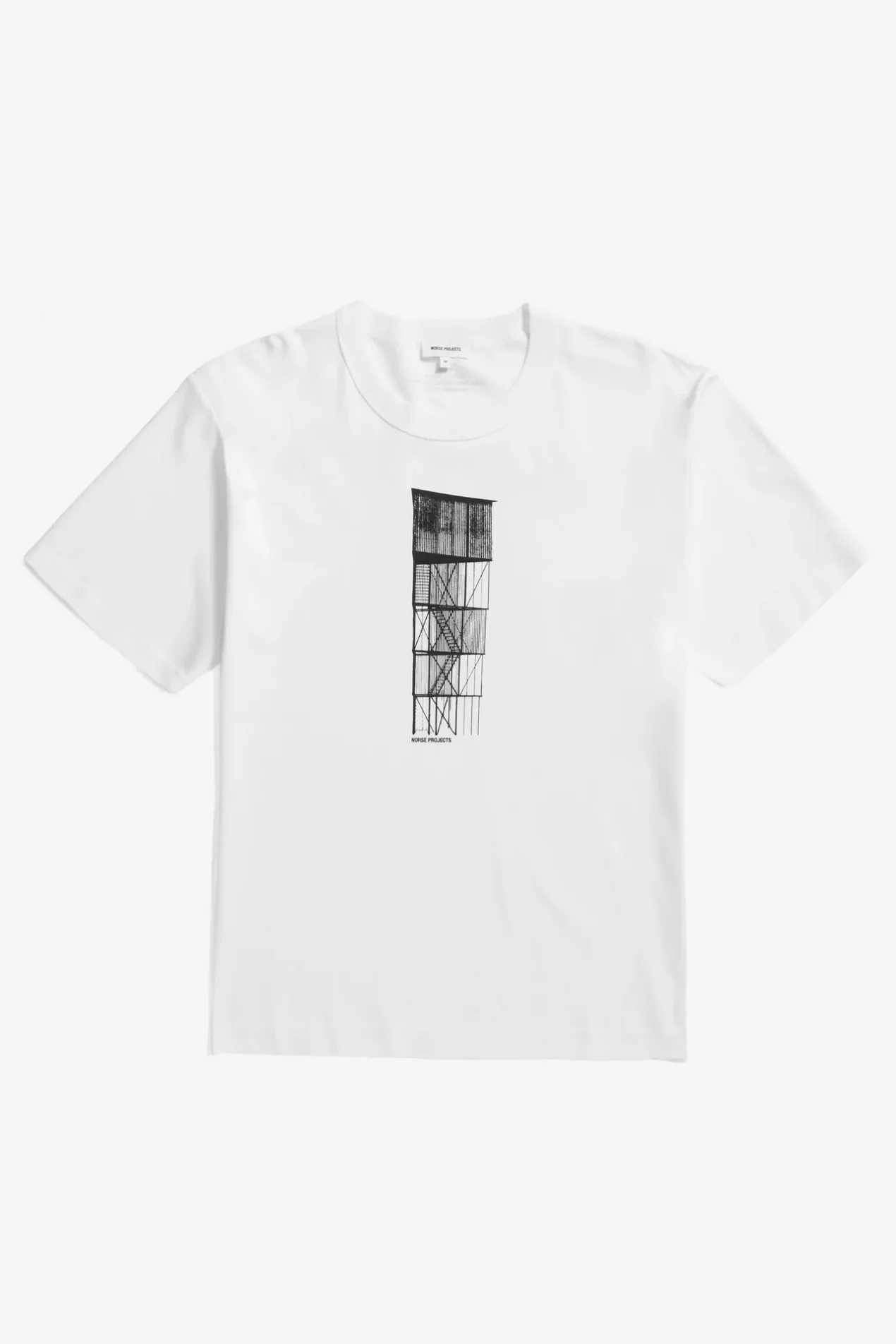 holger_organic_interlock_tower_print_tshirt_0-1.webp Norse Projects T-SHIRTS^Holger Organic Interlock Tower Print T-Shirt White