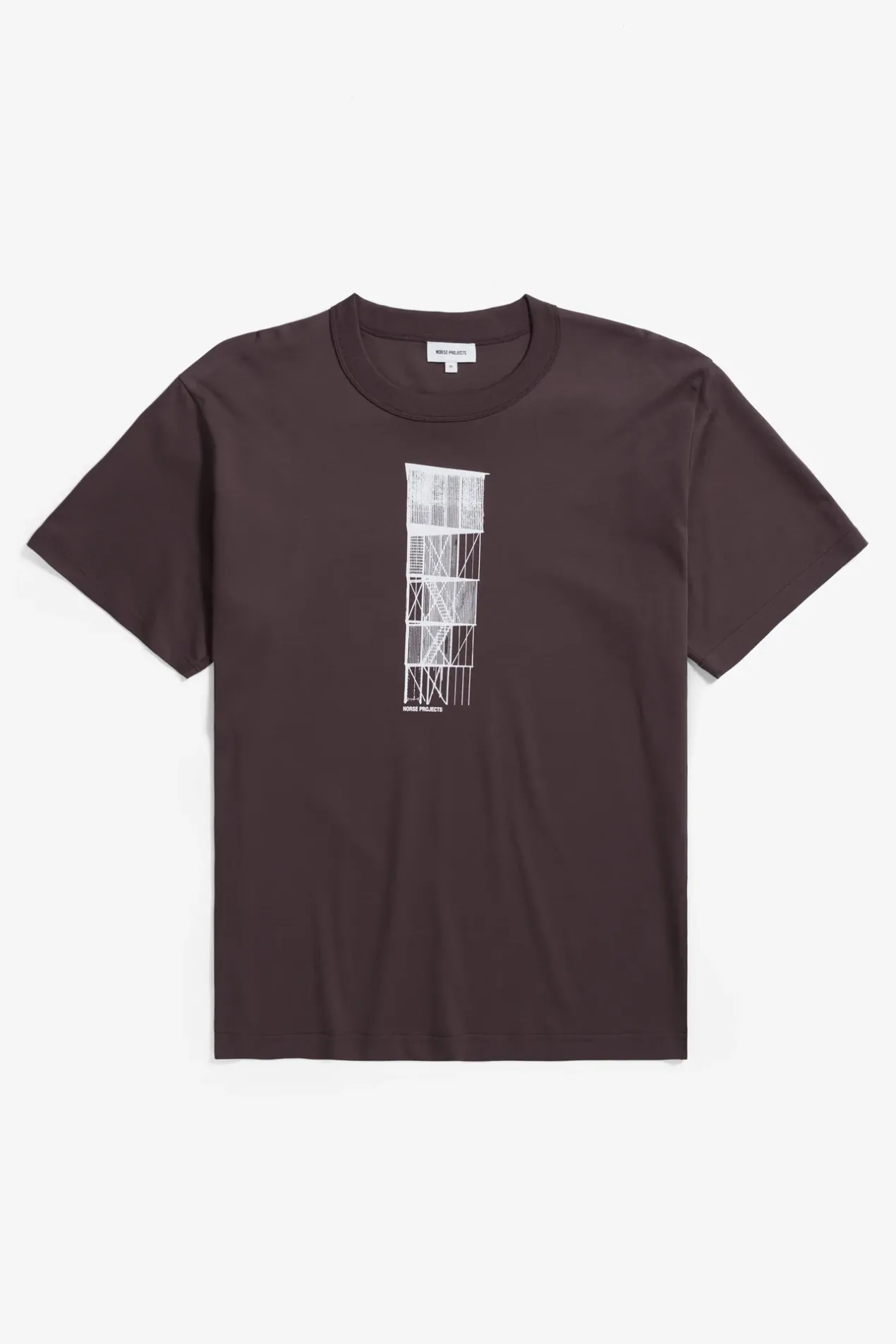 holger_organic_interlock_tower_print_tshirt_0.webp Norse Projects T-SHIRTS^Holger Organic Interlock Tower Print T-Shirt Wine Red