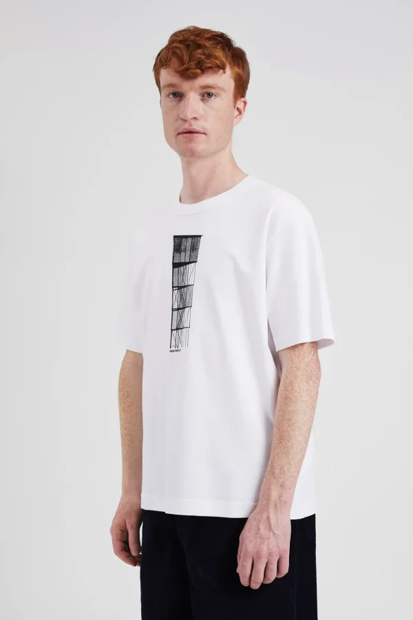 Norse Projects T-SHIRTS^Holger Organic Interlock Tower Print T-Shirt White