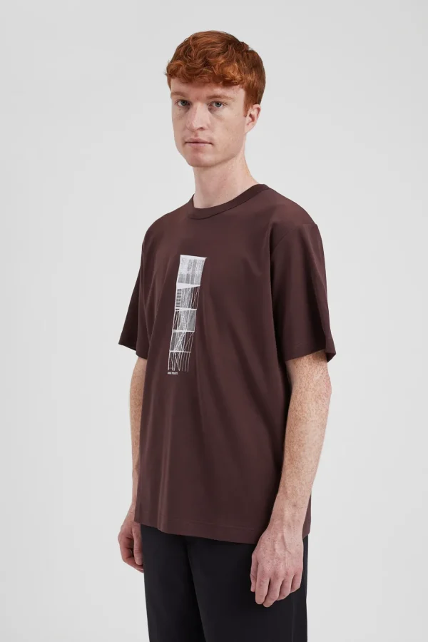 Norse Projects T-SHIRTS^Holger Organic Interlock Tower Print T-Shirt Wine Red
