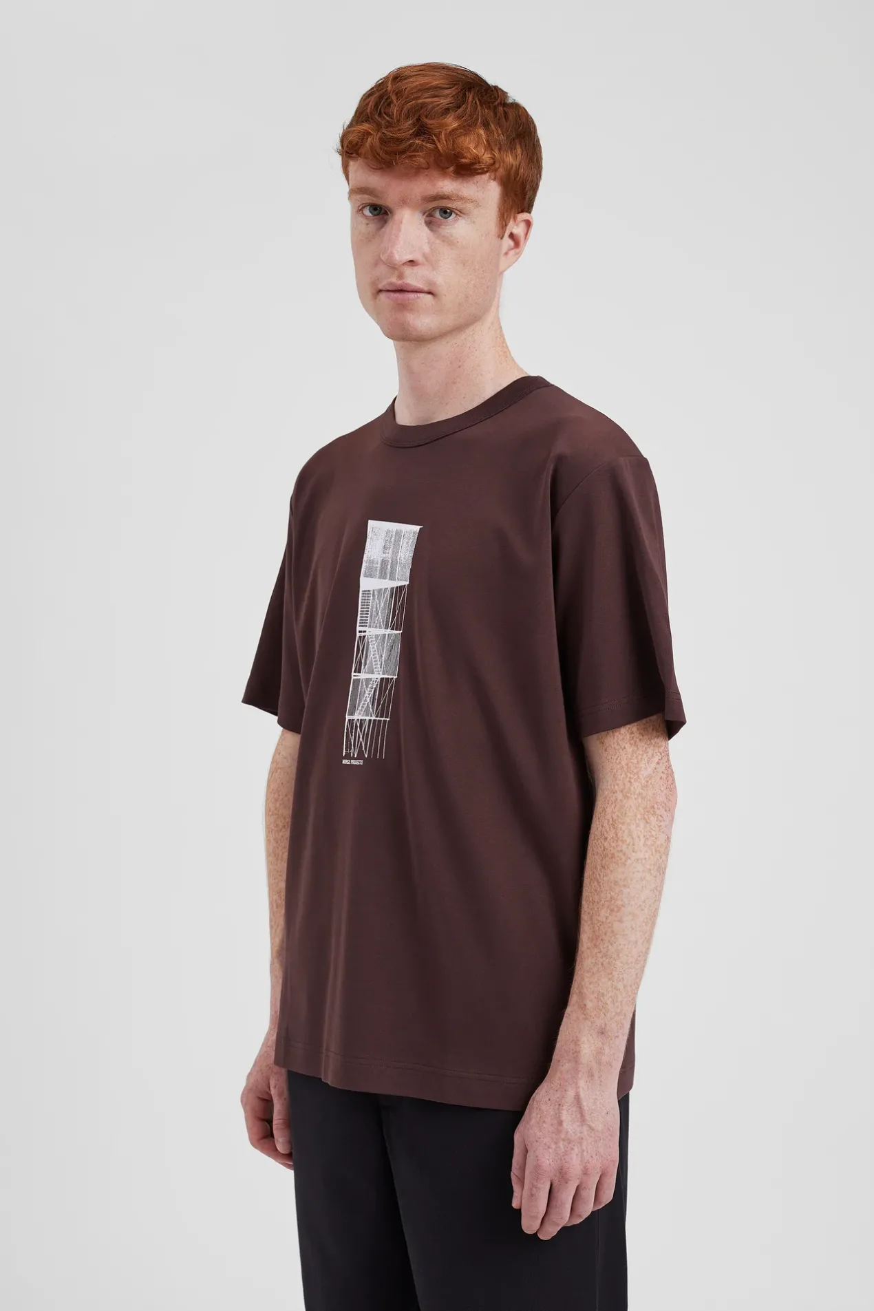 holger_organic_interlock_tower_print_tshirt_3.webp Norse Projects T-SHIRTS^Holger Organic Interlock Tower Print T-Shirt Wine Red