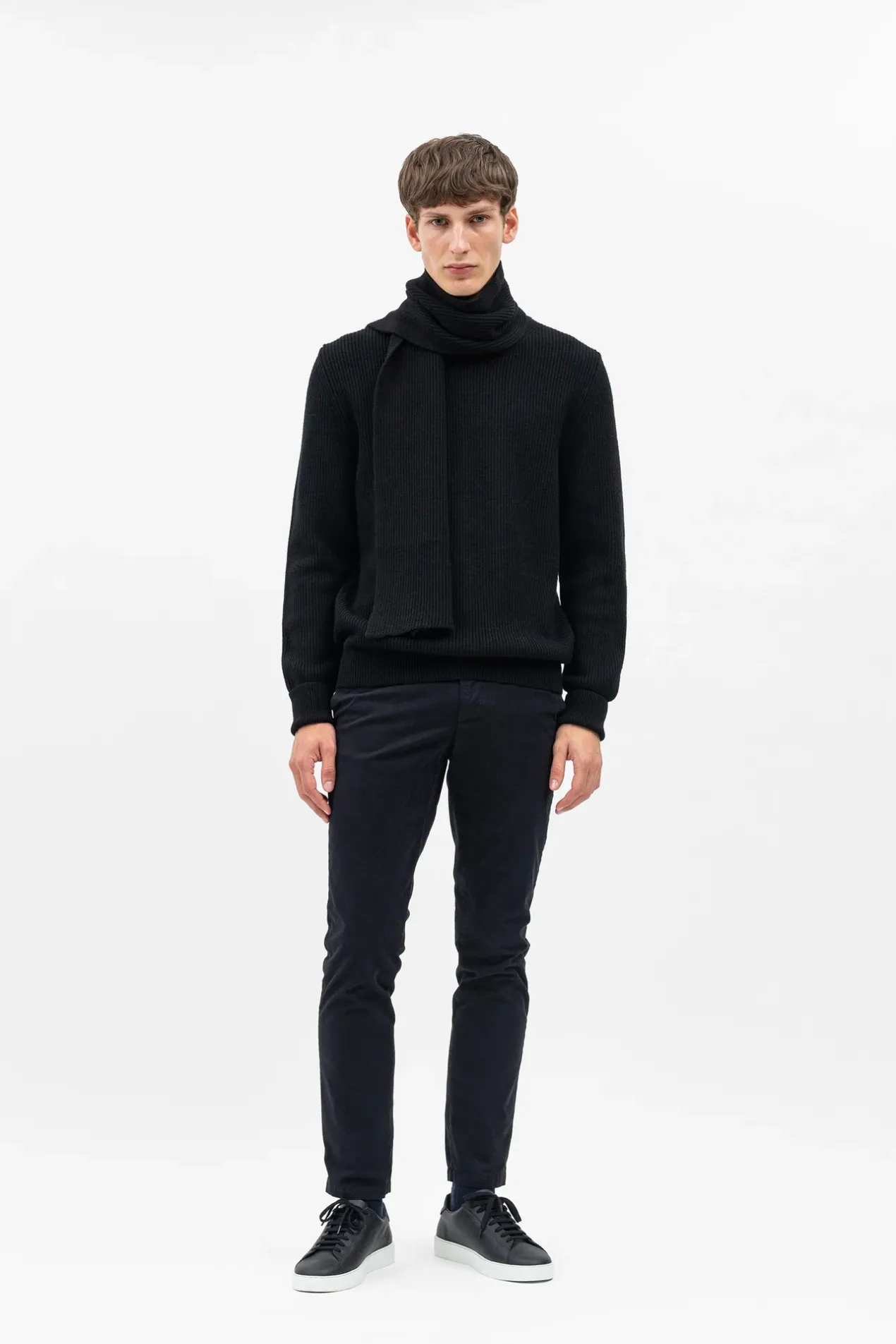 jannik_merino_rib_scarf_2-1.webp Norse Projects ACCESSORIES^Jannik Merino Rib Scarf Black