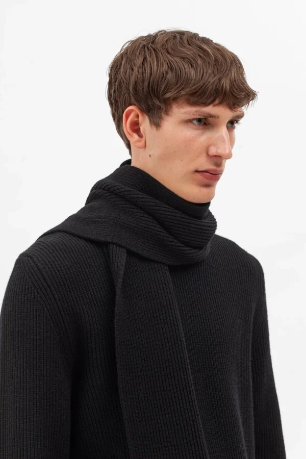 Norse Projects ACCESSORIES^Jannik Merino Rib Scarf Black