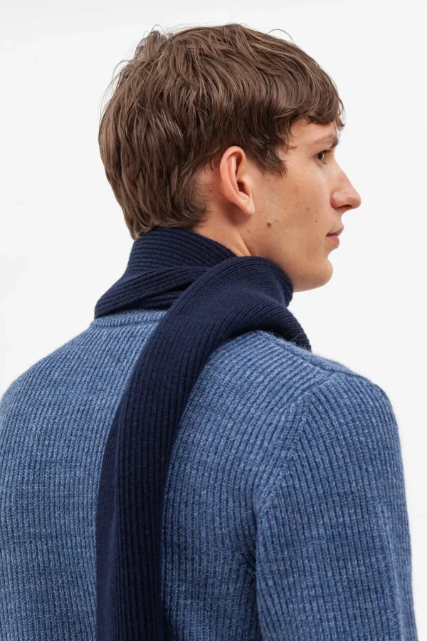Norse Projects ACCESSORIES^Jannik Merino Rib Scarf Dark Navy