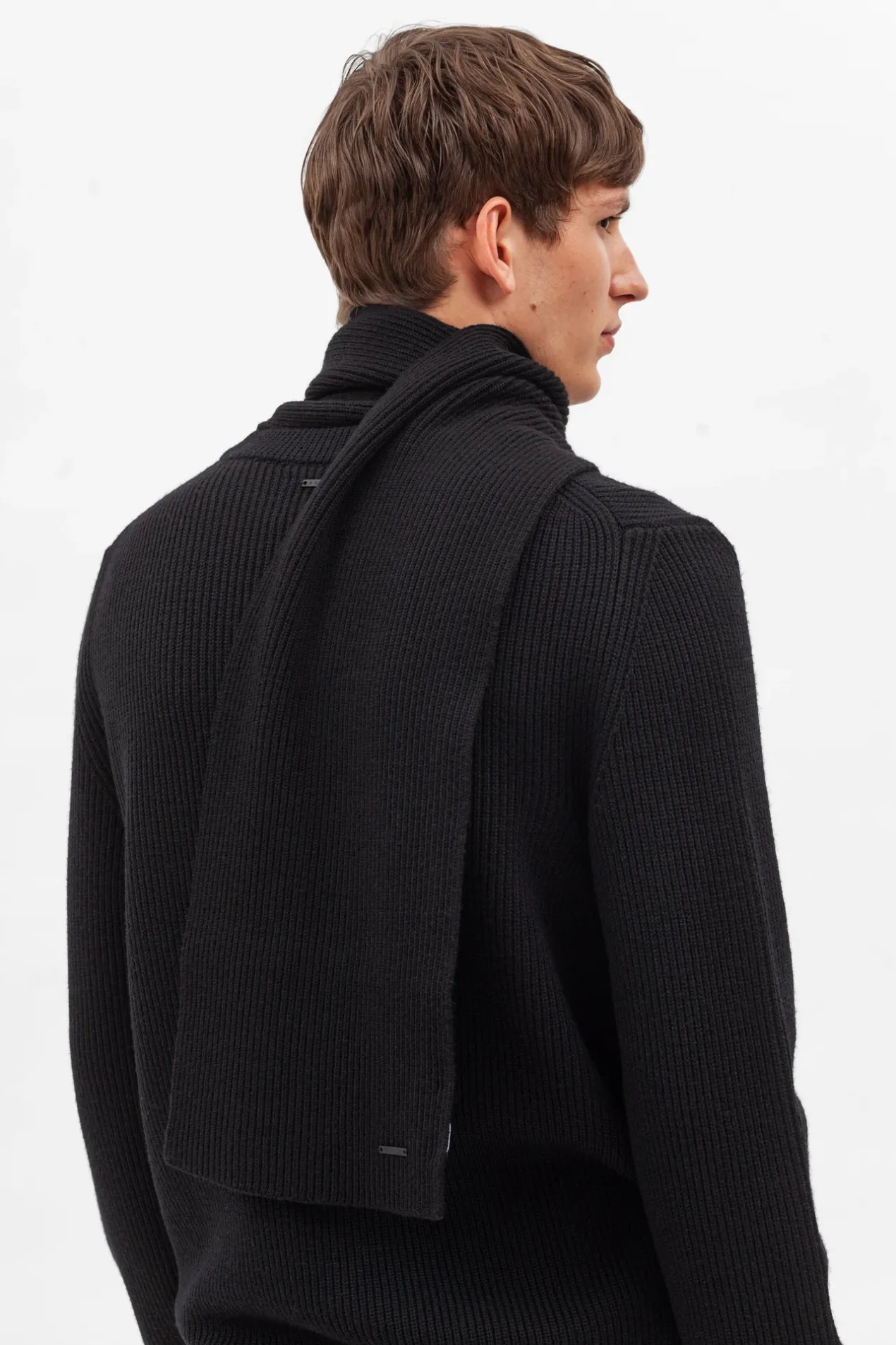 jannik_merino_rib_scarf_5-1.webp Norse Projects ACCESSORIES^Jannik Merino Rib Scarf Black