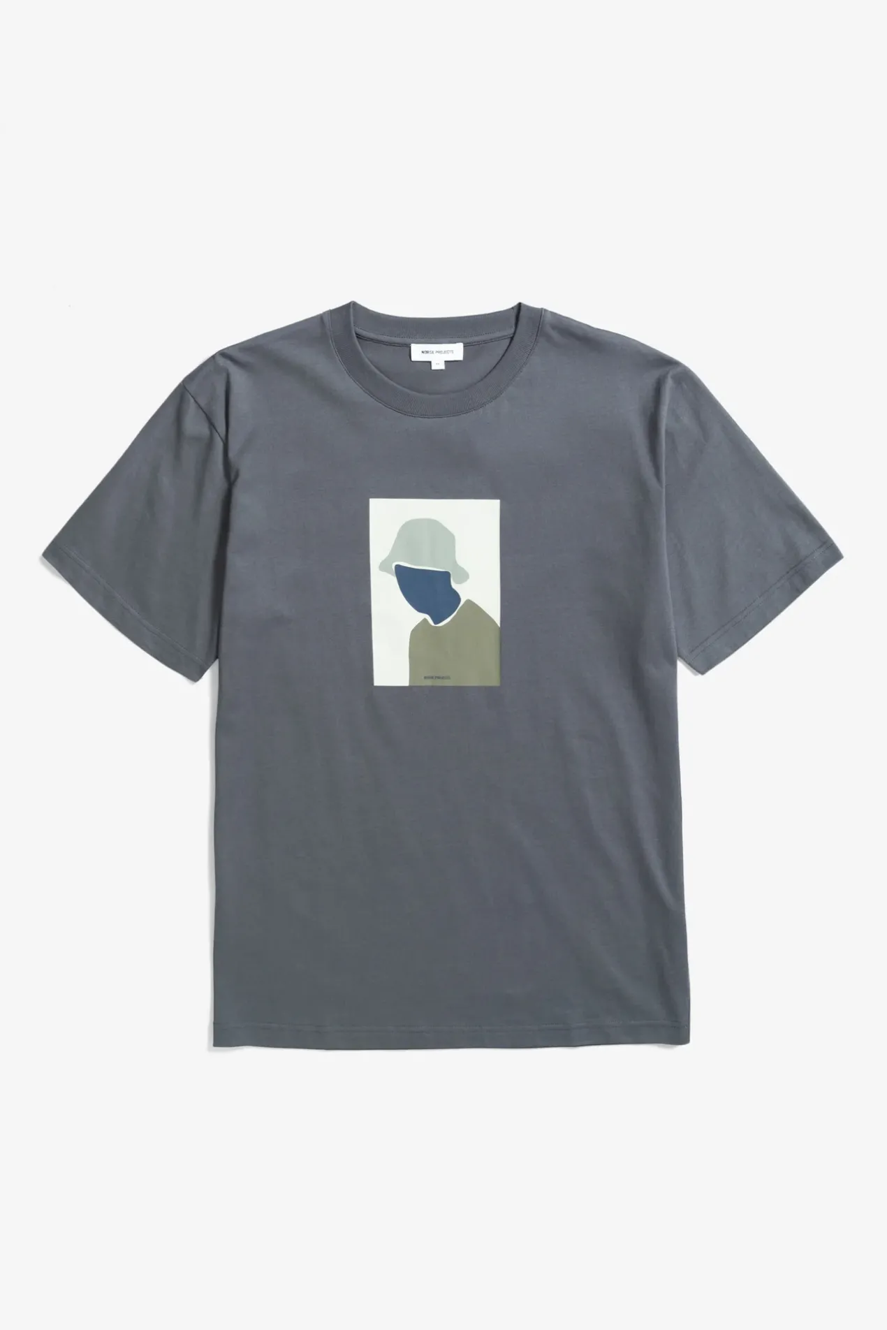 johannes_organic_bucket_hat_print_tshirt_0.webp Norse Projects T-SHIRTS^Johannes Organic Bucket Hat Print T-shirt Magnet Grey