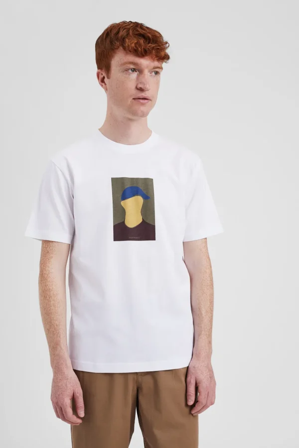Norse Projects T-SHIRTS^Johannes Organic Cap Print T-shirt White