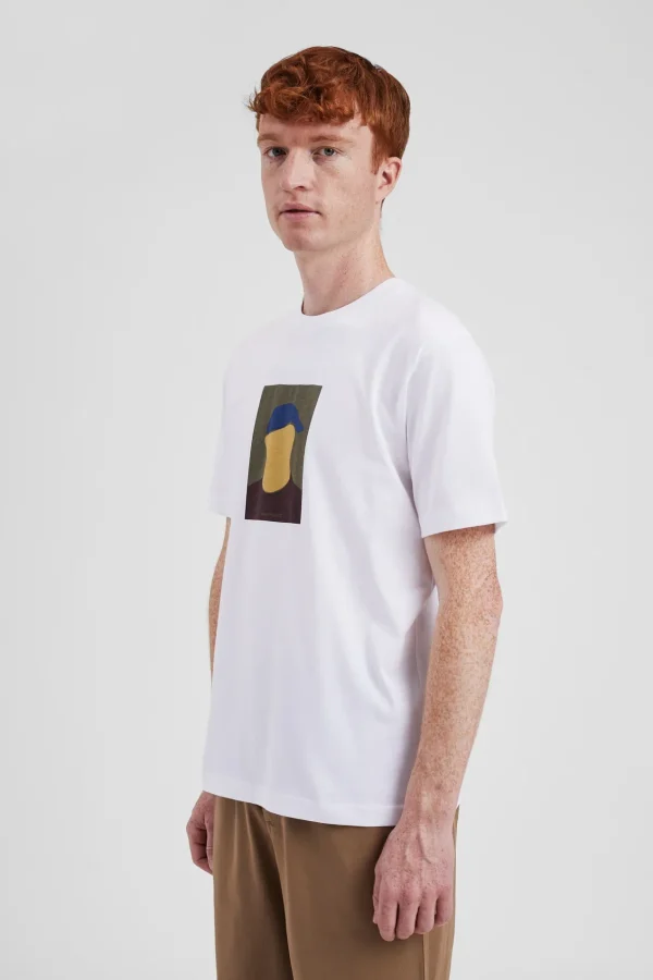 Norse Projects T-SHIRTS^Johannes Organic Cap Print T-shirt White