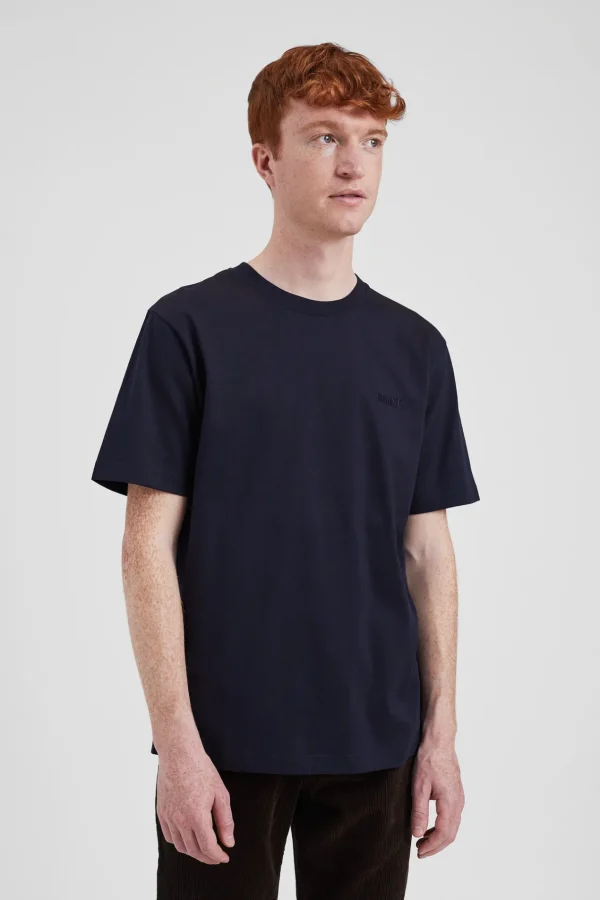 Norse Projects T-SHIRTS^Johannes Organic NORSE Logo T-shirt Dark Navy
