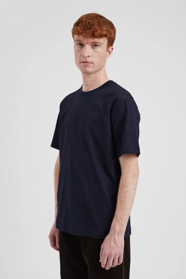 Norse Projects T-SHIRTS^Johannes Organic NORSE Logo T-shirt Dark Navy