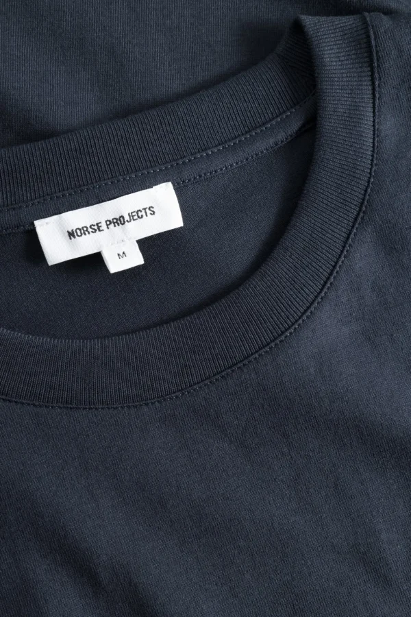 Norse Projects T-SHIRTS^Johannes Organic NORSE Logo T-shirt Dark Navy