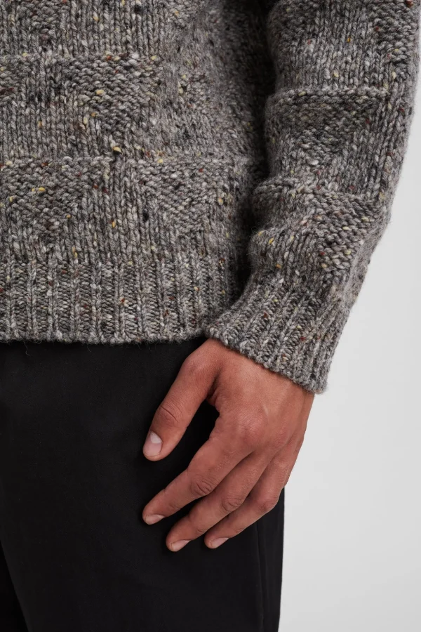 Norse Projects KNITWEAR^Jonas Donegal Diamond Sweater Grey Melange