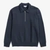 Norse Projects SWEATSHIRTS^Ketel Relaxed Organic NORSE Logo Half Zip Dark Navy