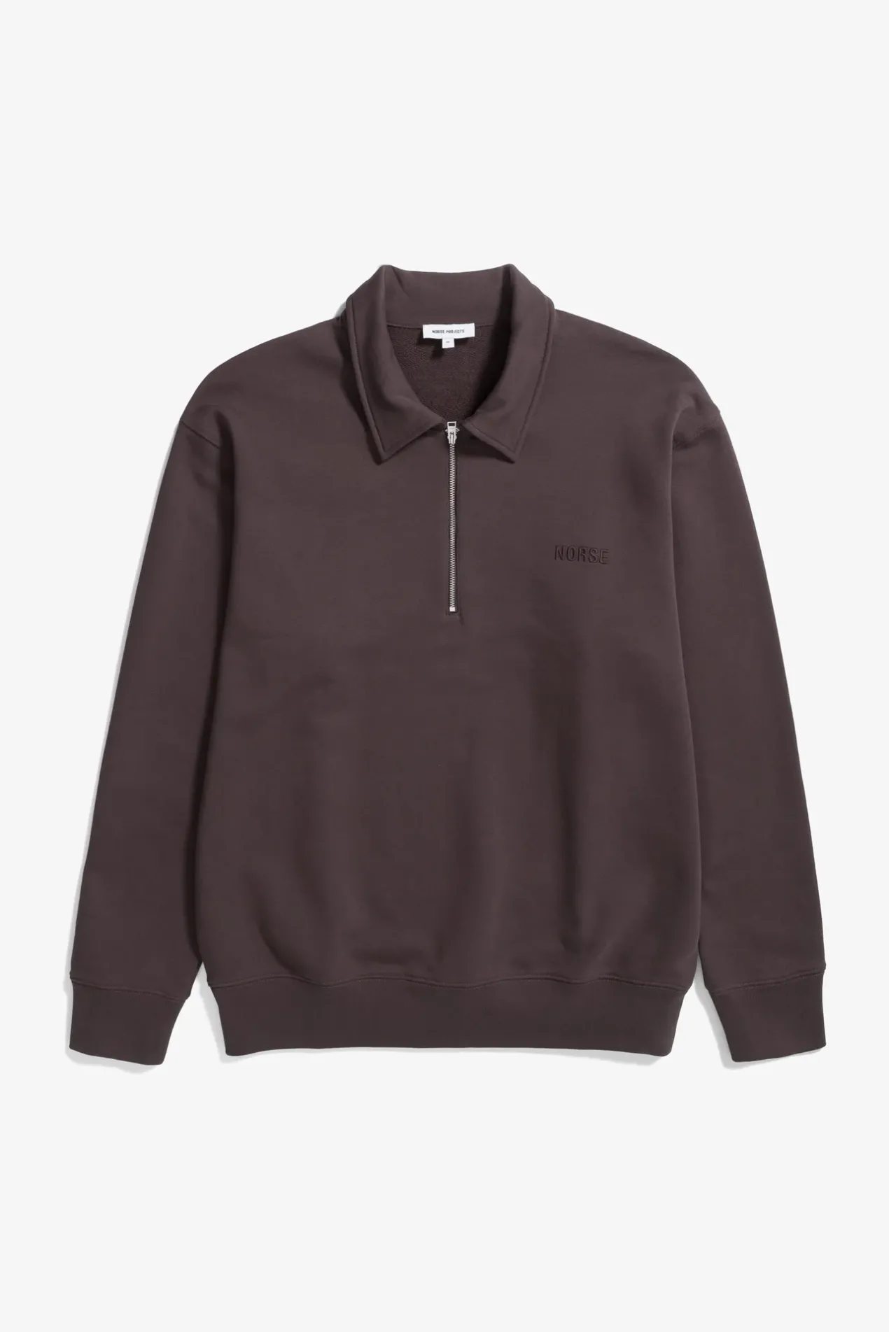 ketel_relaxed_organic_norse_logo_half_zip_0-3.webp Norse Projects SWEATSHIRTS^Ketel Relaxed Organic NORSE Logo Half Zip Wine Red