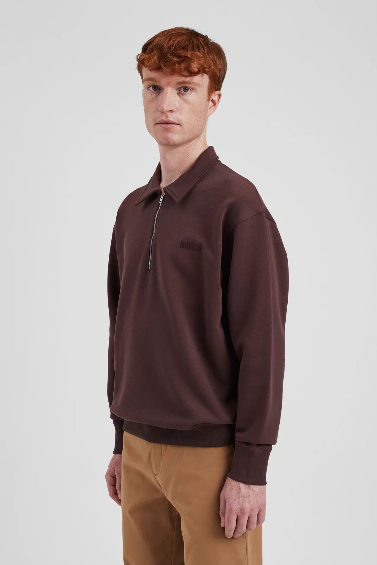 ketel_relaxed_organic_norse_logo_half_zip_3-3.webp Norse Projects SWEATSHIRTS^Ketel Relaxed Organic NORSE Logo Half Zip Wine Red