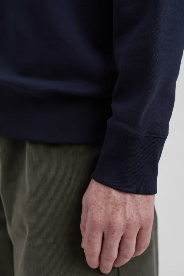 Norse Projects SWEATSHIRTS^Ketel Relaxed Organic NORSE Logo Half Zip Dark Navy