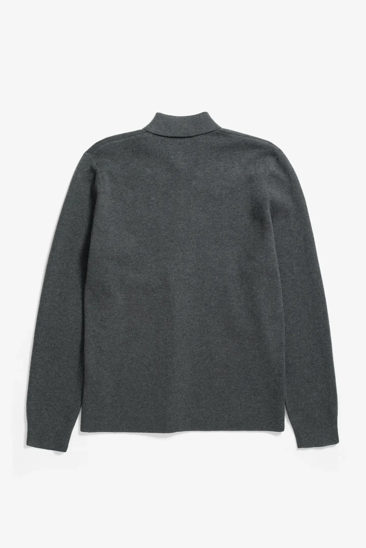 kian_merino_cotton_milano_polo_1.webp Norse Projects KNITWEAR^Kian Merino Cotton Milano Polo Dark Grey Melange