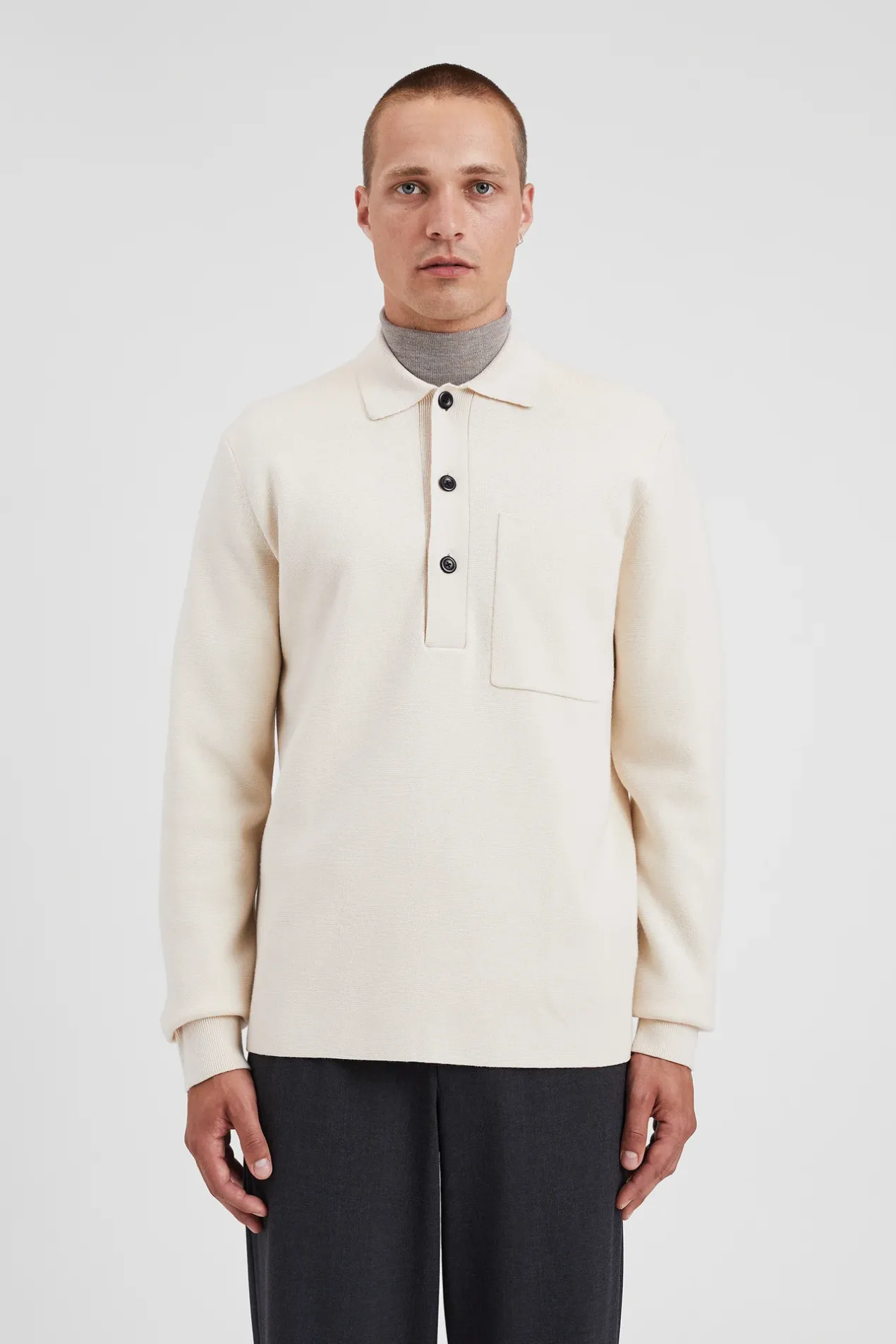 kian_merino_cotton_milano_polo_2-1.webp Norse Projects KNITWEAR^Kian Merino Cotton Milano Polo Enamel White
