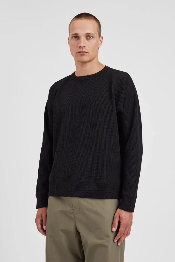 Norse Projects SWEATSHIRTS^Kristian Relaxed Tech Waffle Sweater Black