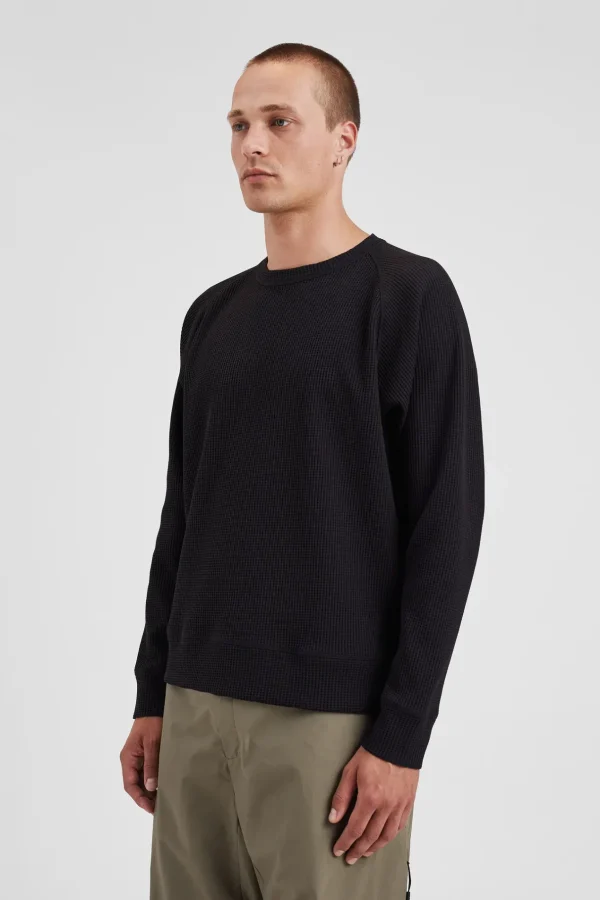 Norse Projects SWEATSHIRTS^Kristian Relaxed Tech Waffle Sweater Black