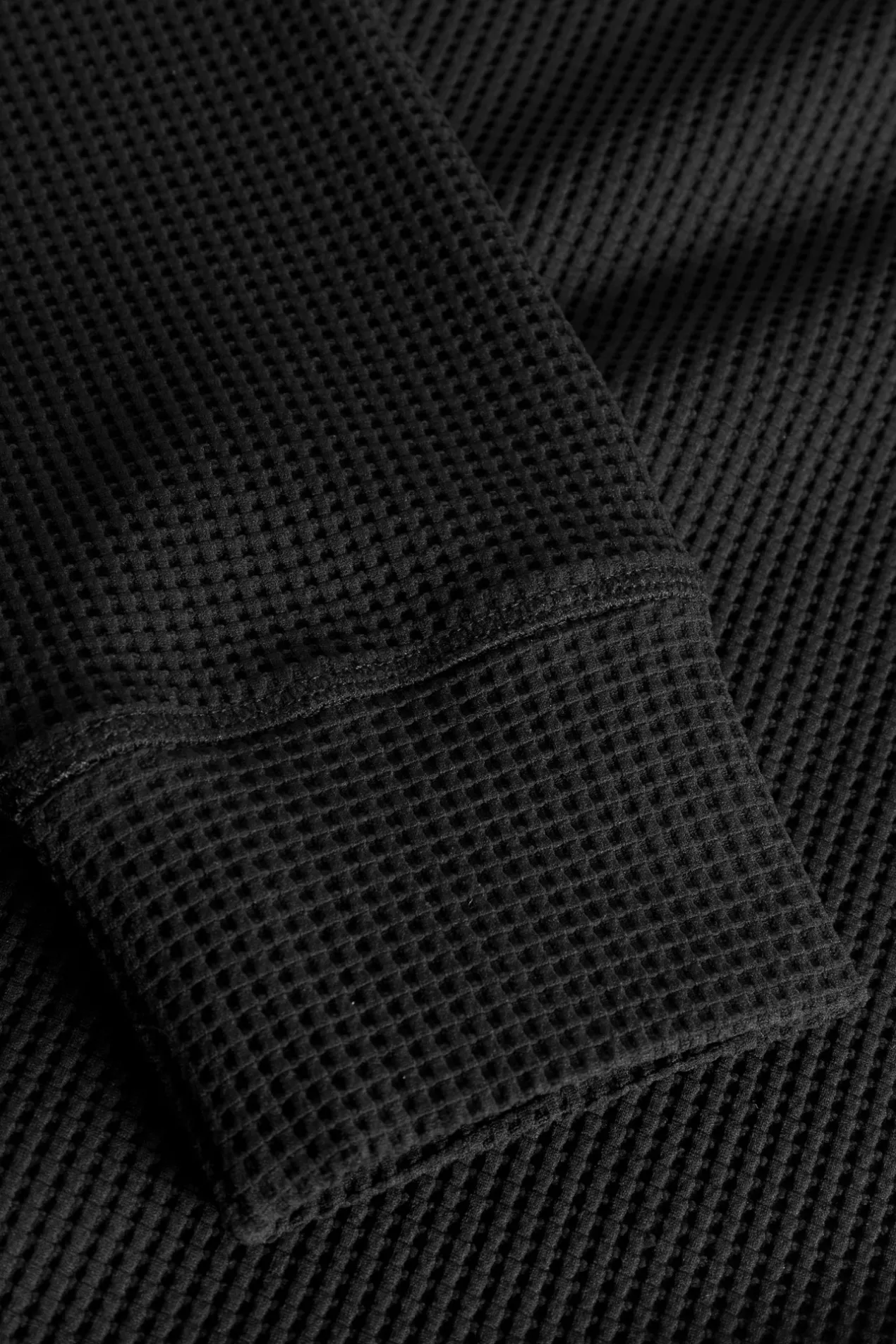 kristian_relaxed_tech_waffle_sweater_7.webp Norse Projects SWEATSHIRTS^Kristian Relaxed Tech Waffle Sweater Black